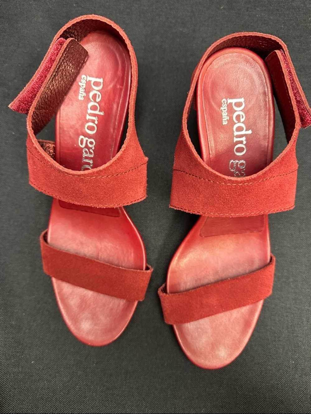NWT Pedro Garcia Red Suede WEST Asymmetrical Midi Strap Sandal 38
